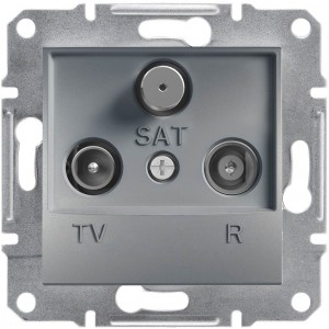 Розетка TV - R - SAT проходная ASFORA сталь EPH3500262